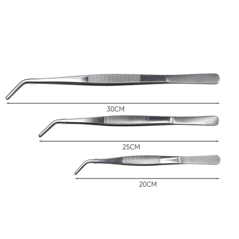 Stainless Steel Kitchen Tweezers 2 Pack for Barbecue Grilling Cooking Flipping Serving Pasta Salad Plating Rust Resistant