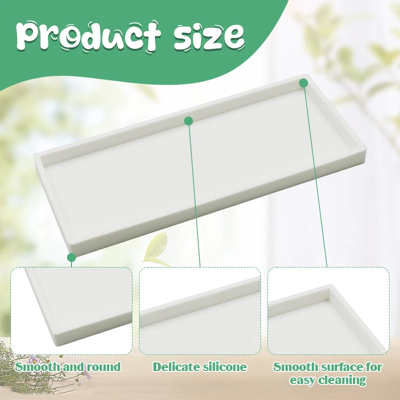 

Durable Silicone Storage Tray Shatterproof Vanity Tray for Bathroom Countertops Hand Sanitizer Shampoo Display Organizer