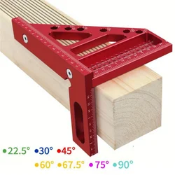 Woodworking Square Protractor Aluminum Alloy Angler Scriber Woodworking Square With Dowel Pins Miter Triangular Ruler