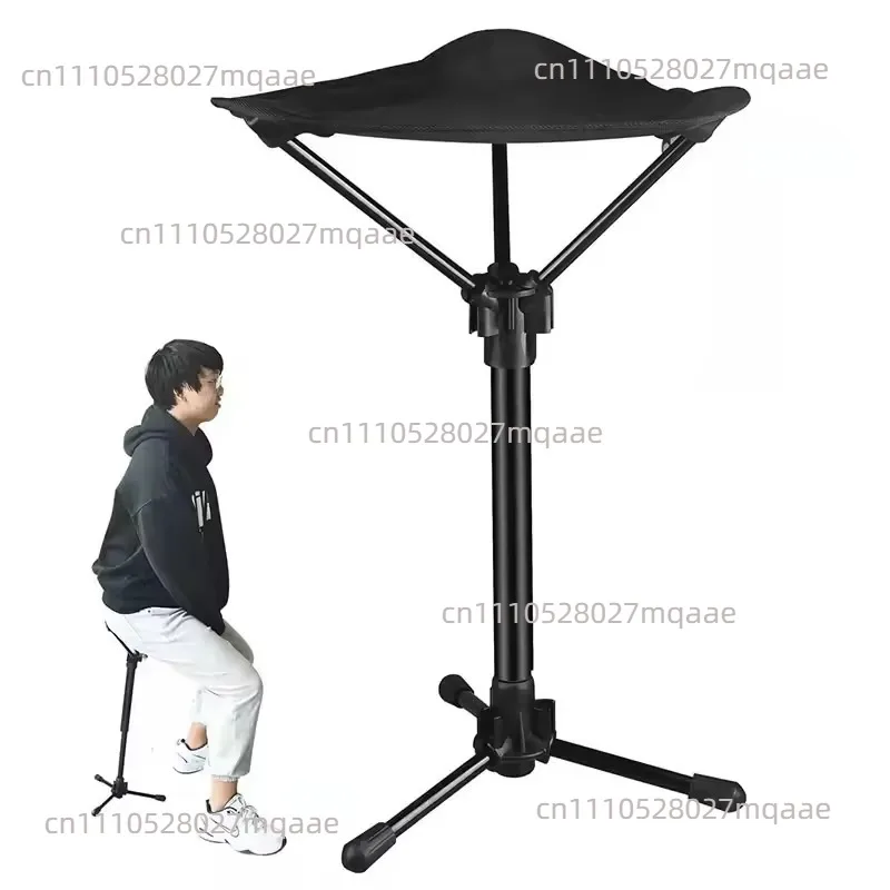 Mini Portable Outdoor Travel Queuing Camping Stool Maza Fishing Chair Beach Chair Triangle Telescopic Stool One Leg Stool