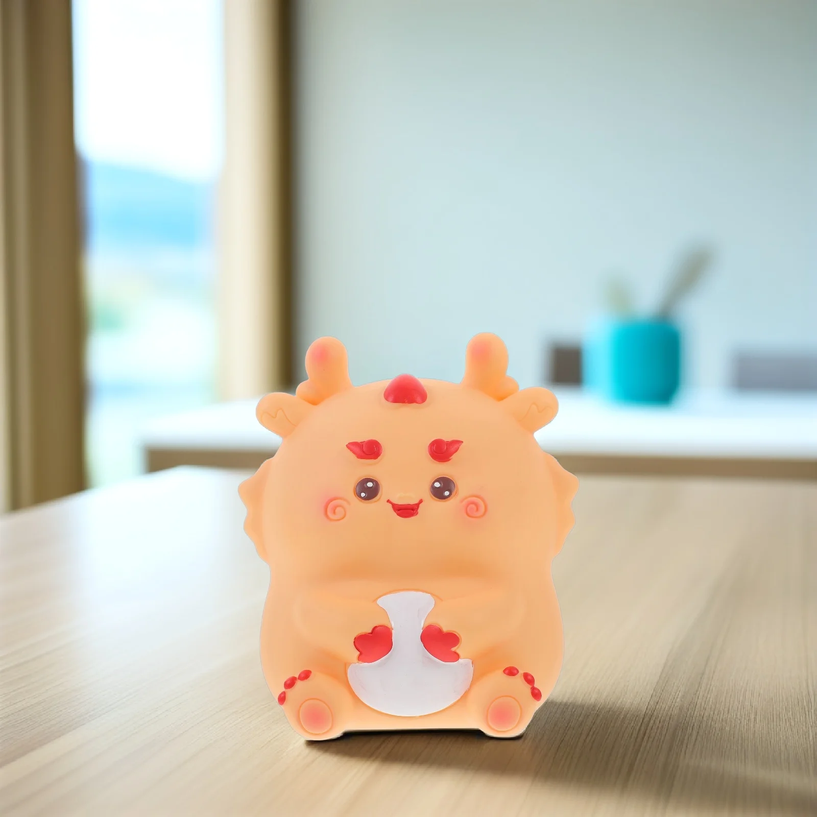 الإبداعية التنين تصميم الفينيل حصالة على شكل حيوان للأطفال آمنة عملة حامل قوي مسطح القاع وعاء تخزين المال لغرفة النوم مكتب المنزل