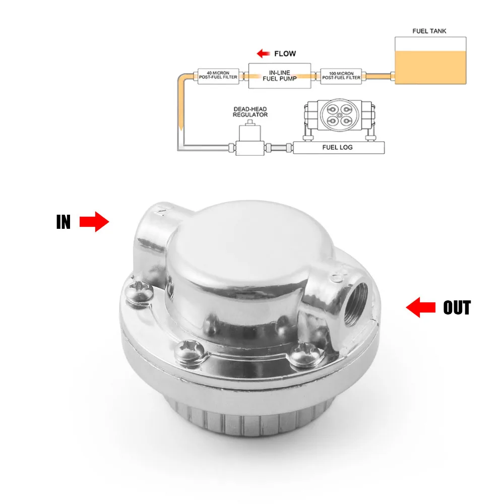 Universal 1.5 - 5 psi manual ajustável carburador carb bomba de combustível 5/16 "(8mm) 3/8"(10mm) regulador de pressão da linha de combustível