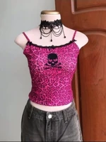 2000s American Vintage Sexy Leopard Camis Y2k Harajuku Slim Lace Patchwork Tanks Summer Streetwear Beach Party Sleeveless Tops - Image 6