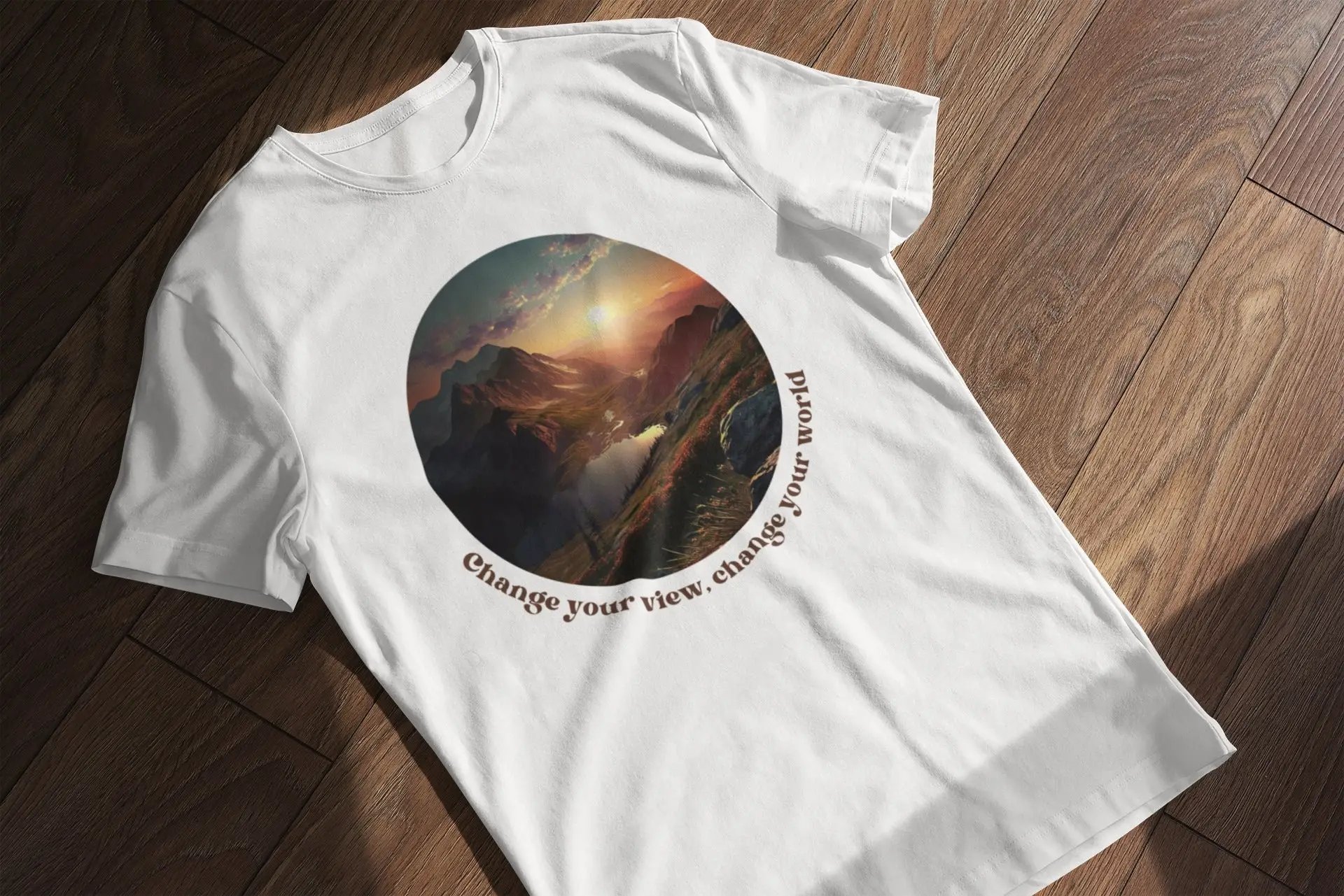 Change Your View World T Shirt Inspirational Motivational For Women Mountain Adventure