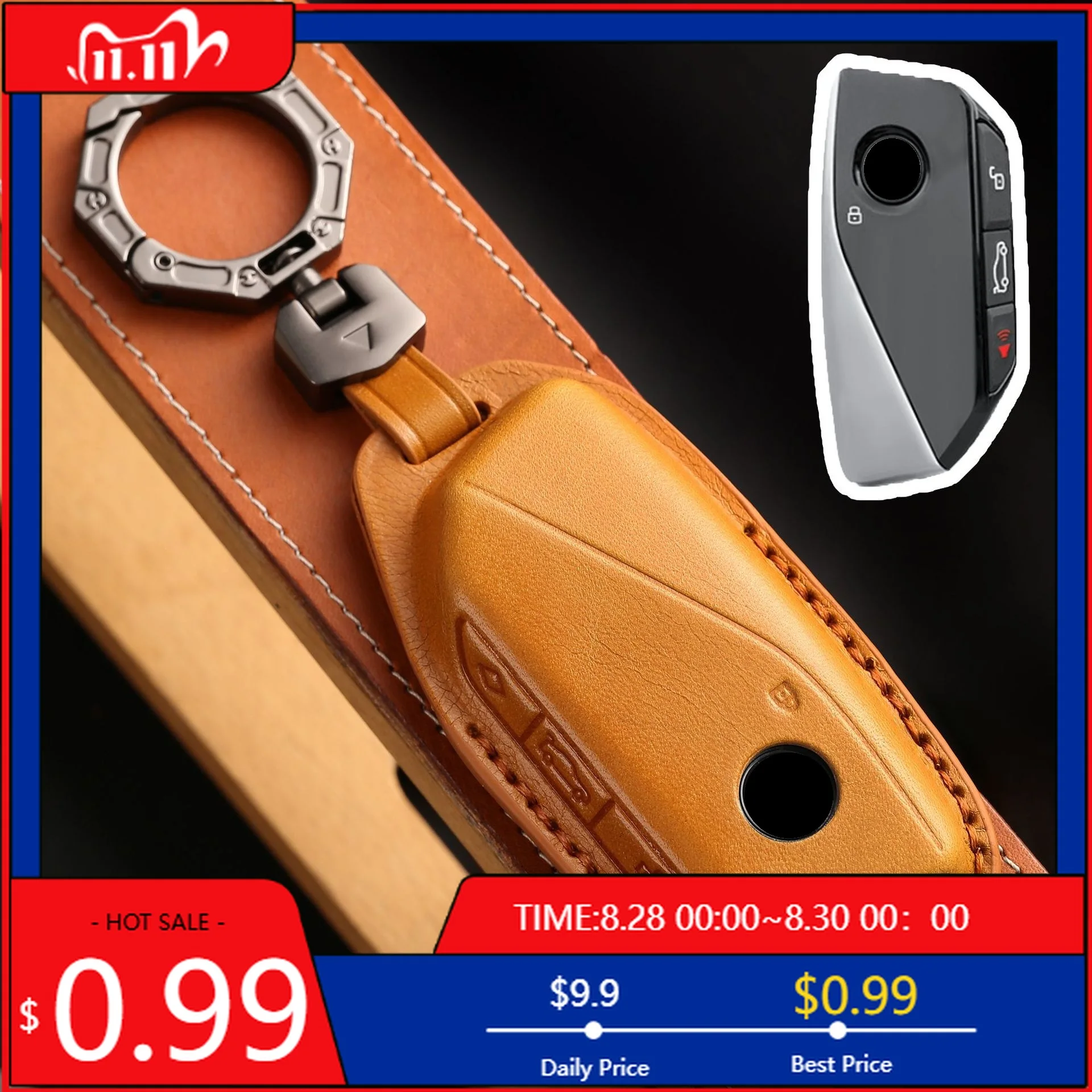 

Внутренние наклейки из натуральной кожи, автомобильный пульт дистанционного управления, чехол для ключа, чехол для BMW Ix X7 I7 XM 2023, брелок для ключей