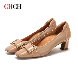 CHCH Women's High Heeled Shoes Temperament Square Toe Shallow Mouth Elegant High Heeled Balance Shoes Women's Heel Women's Shoes