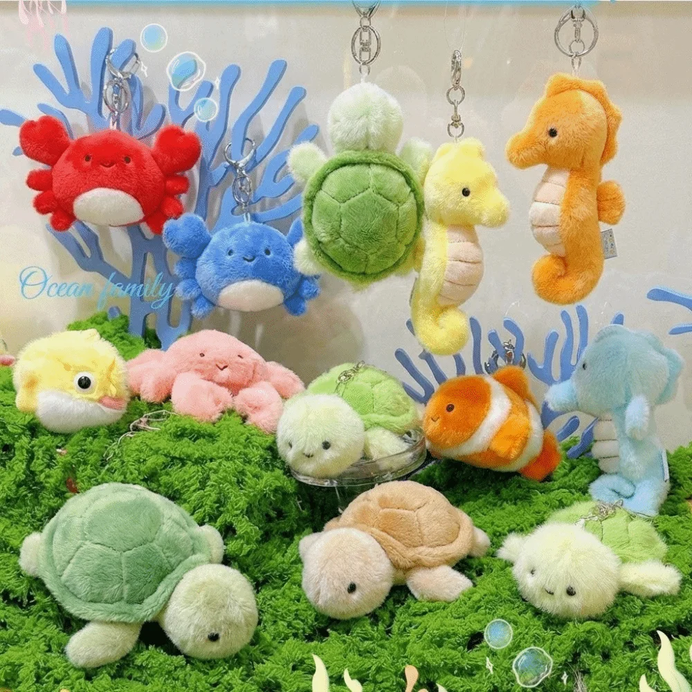 Cute Mini Marine Animal Cartoon Squeeze Keychain Funny Stress Relief Pendant Gift