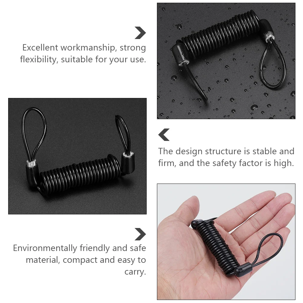 

4Pcs Anti Theft Spring Rope Heavy Duty Lock Wire for Motorcycle Disc Brake Security Reminder Cable Reminder Lock Wire