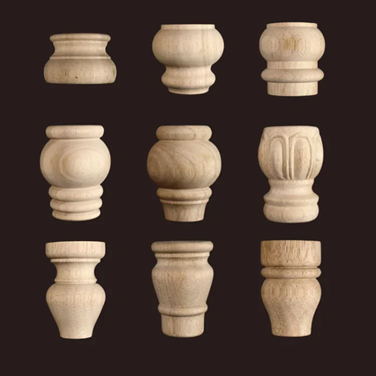 1pc Furniture Round Solid Wood Table Legs Sofa Feet Cabinet Bed Dressing Table Replacement Foot Support Hardware