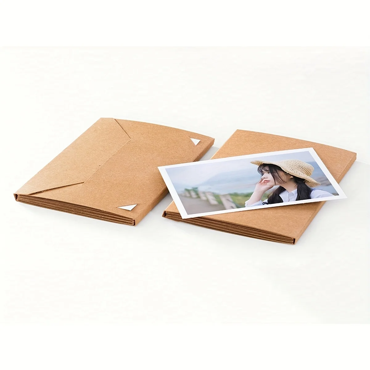 

6x4 Photo Memory Album DIY Collage Foldable Scrapbook With Cardstock Pages Khaki Portable Photo Storage For Wedding Family Gift