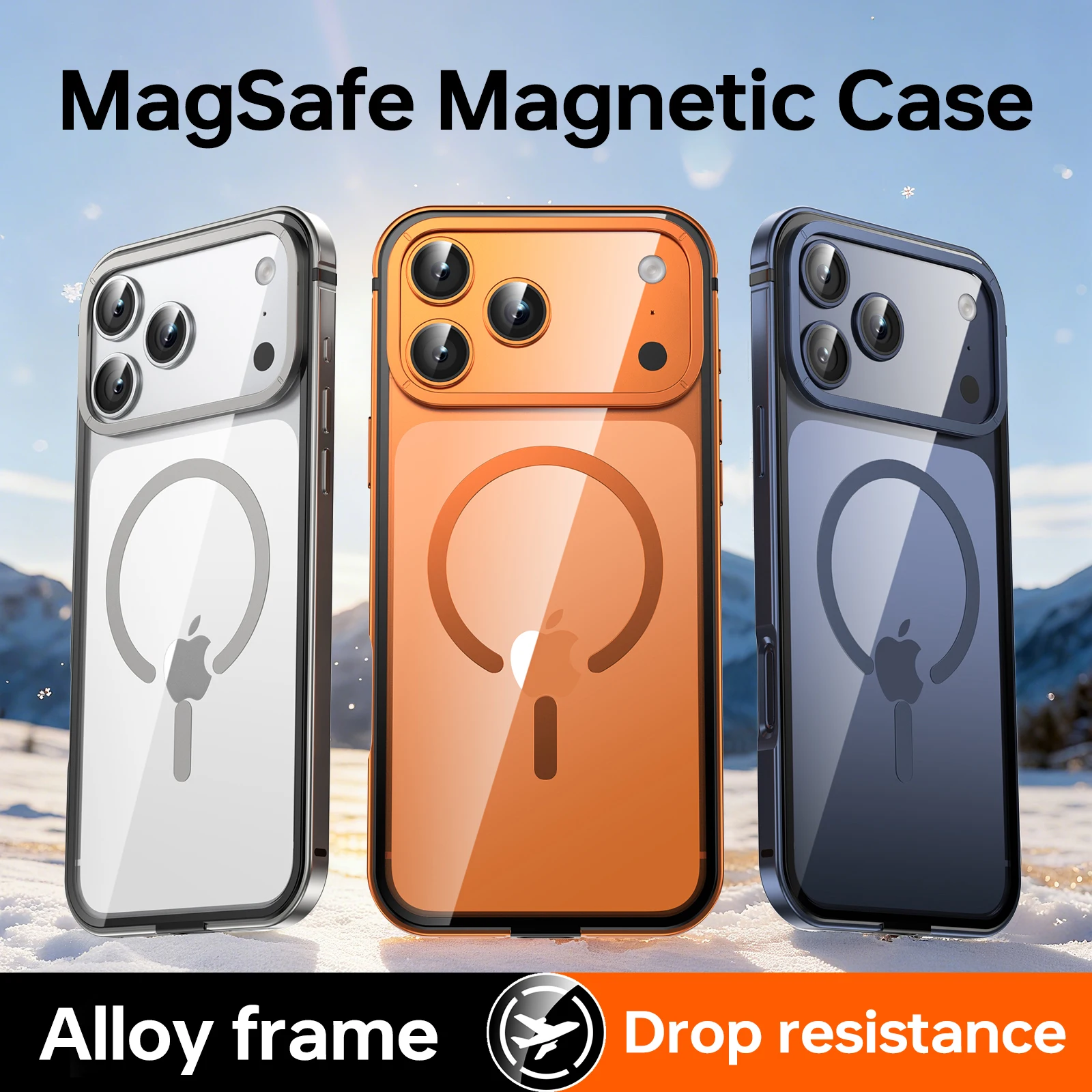2026 NEW Magnetic Metal Clear Case for iPhone 17/17 Pro/17 Pro Max, Alloy Frame Shockproof Cover