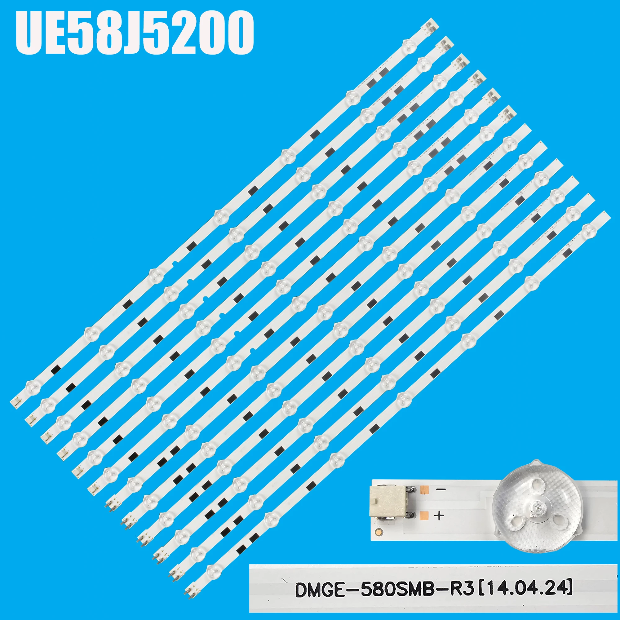 

Комплект светодиодной ленты для подсветки для UE58H5200AW UE58H5200 BN96-32771A 32772A DMGE-580SMA-R3 580SMB LM41-00091F 00091G 2014svs58
