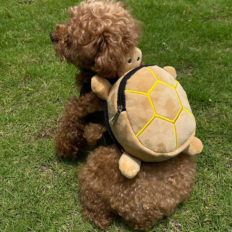 

Pet Dog Backpack Cute Turtle Shape Dog Snack Bag for Small Medium Dogs Portable Large Capacity Convenient Soft Puppy School Bag