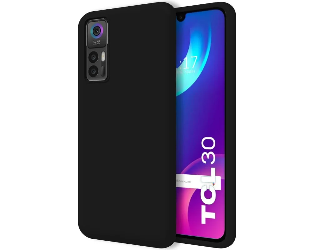 Ultra Soft liquid silicone case for TCL 30 5G black Color