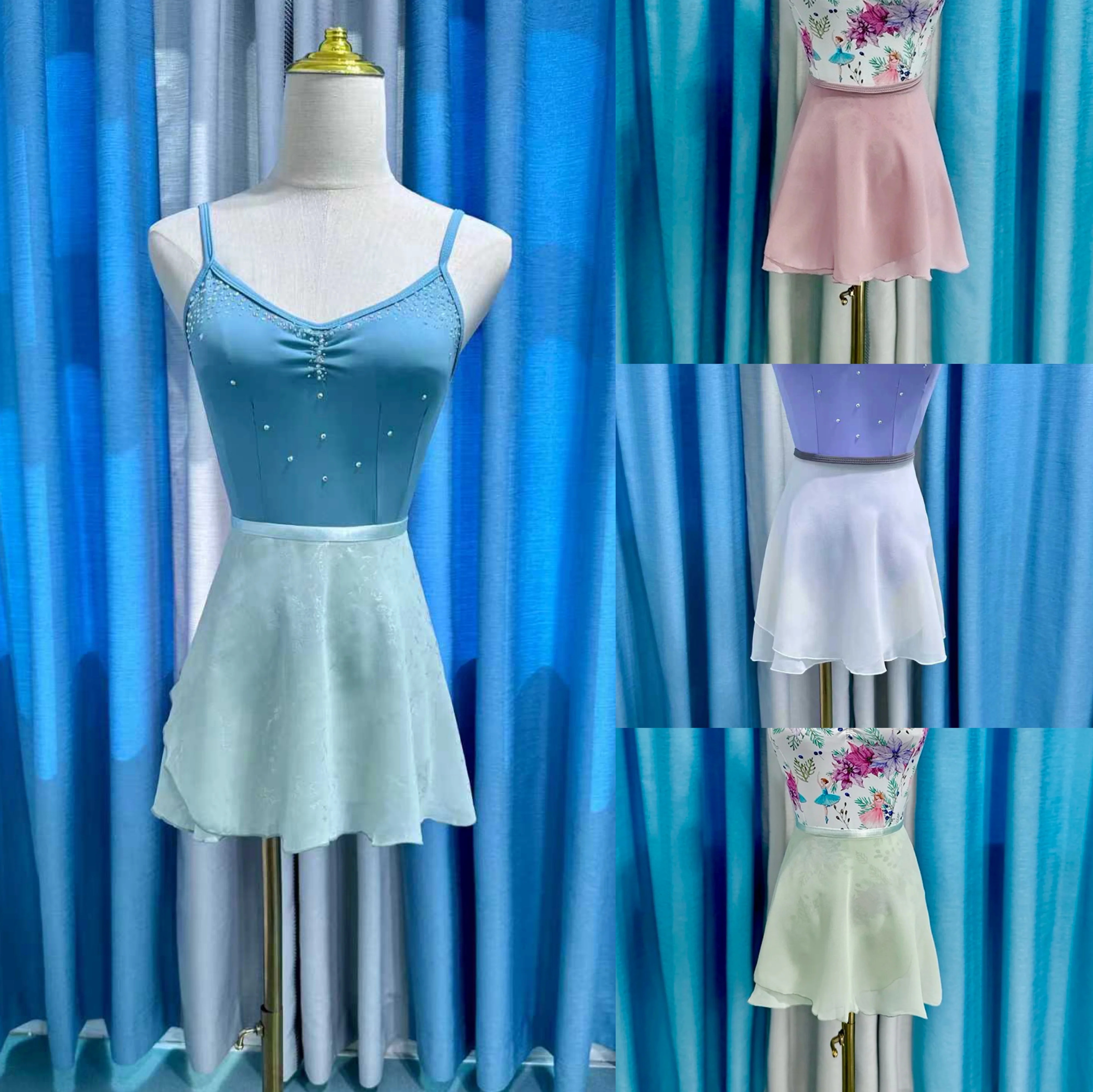 

Ballet Dance Skirt New Style Pure Color Chiffon Practice Leotard Small Apron Tutu Adult High Quality Ballet Dress