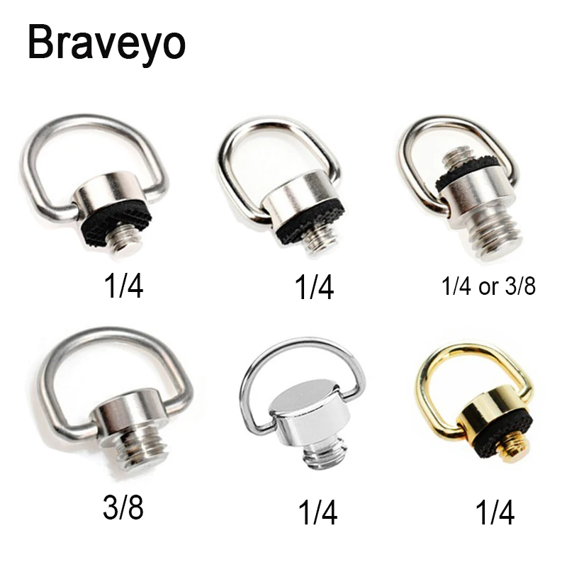 D-ring 1/4 3/8 Inch Camera Screw Stainless Steel Quick Release Screw Universal Photography Accessories For Dslr Camera Ballhead