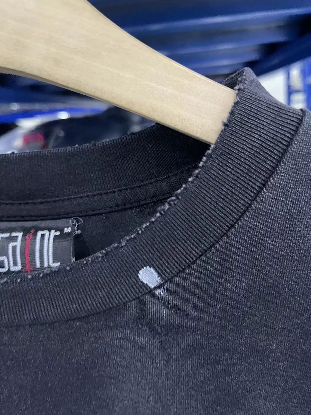 تي شيرت Saint 25SS "klf Exhibition Limited Edition" عتيق مغسول بأكمام طويلة تي شيرت High Street ياباني طباعة أزياء من القطن الخالص