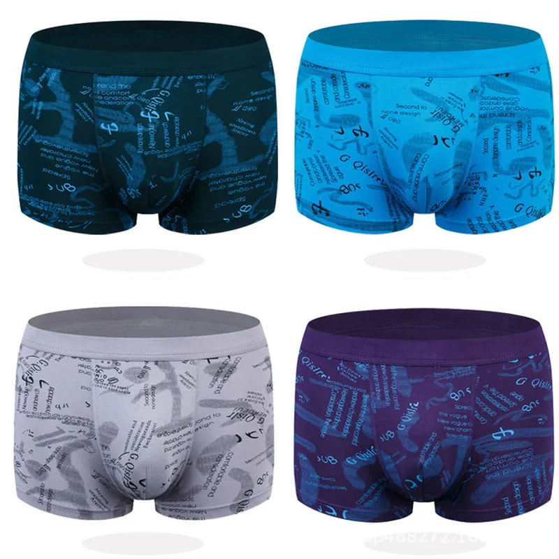 

4 pcs/lot Men Breathable Underwear Men Boxer Shorts Moisture Absorbent Elastic Male Panties 3A Cotton Antibacterial Underpants