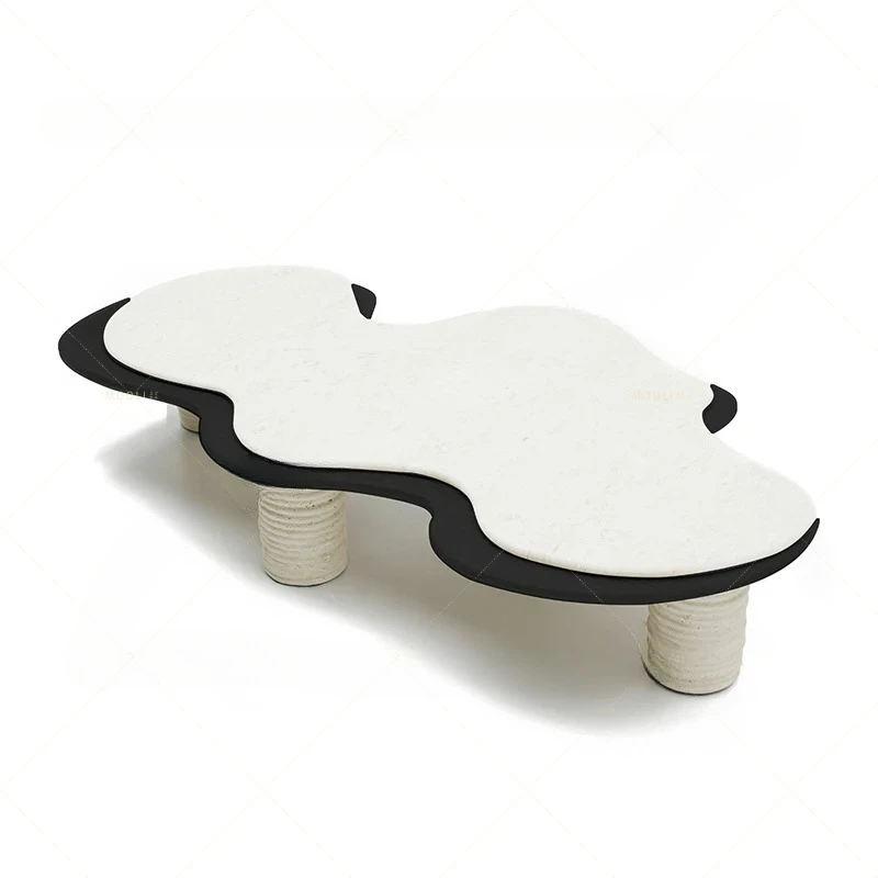 

Ancient natural marble small apartment in the living room, senior home special-shaped designer coffee table