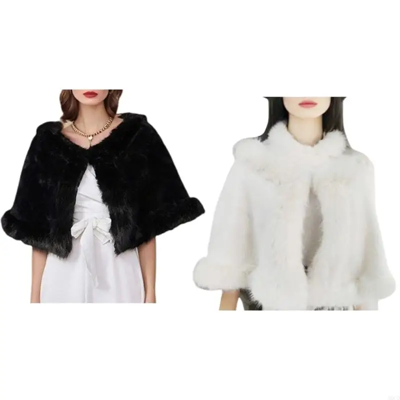 

M6CD Lightweight Furry Scarf Winter Accessory Soft Warm Black Stole Perfect For Outdoor and Evening Parties