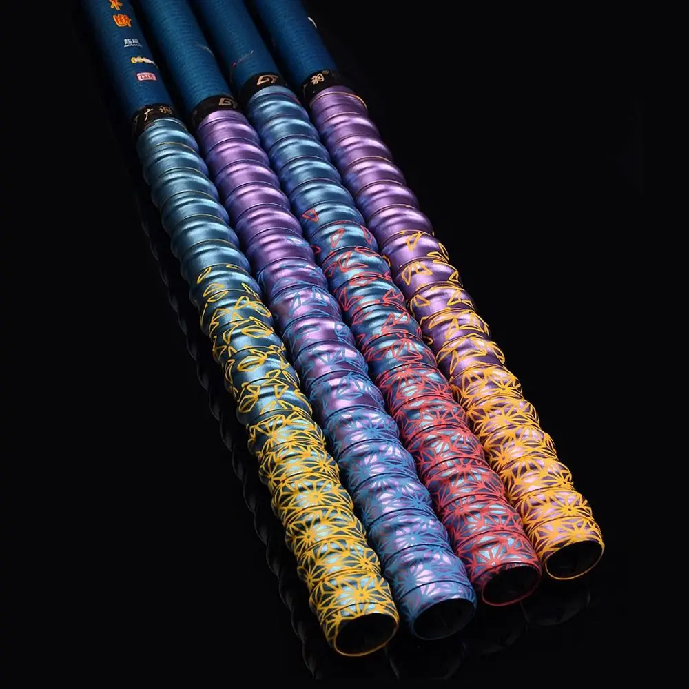 التدرج الملونة سميكة الرياضة الصيد رود العصابة المضادة للانزلاق عرق الشريط يلتف مضرب تنس الريشة شريط لحام