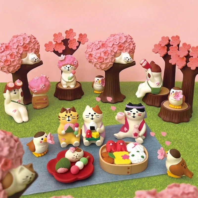 Japanese Cat & Sakura Tree DIY Resin Craft - ZAKKA Ornament, INS Trendy Collectible Art Toy & Kawaii Home Decor Piece