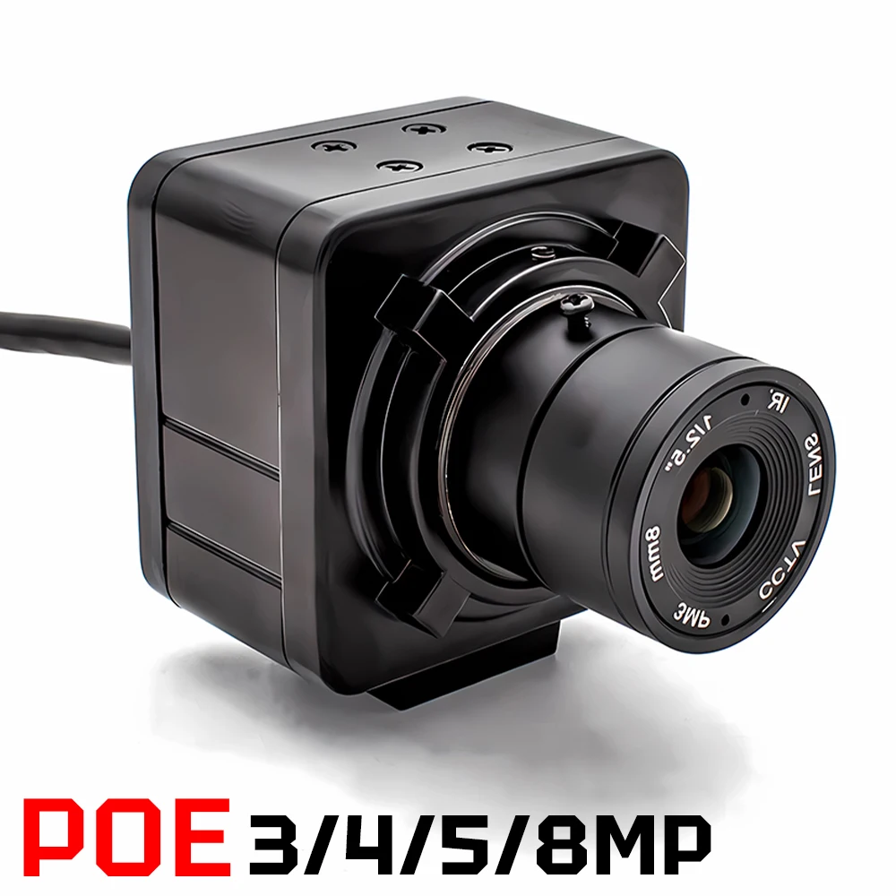 

4K IP Camera Industrial Security Camera Mini Metal Box Support RTSP Onvif POE For Machine Vision With 4mm/6mm/8mm/12mm/16mm Lens