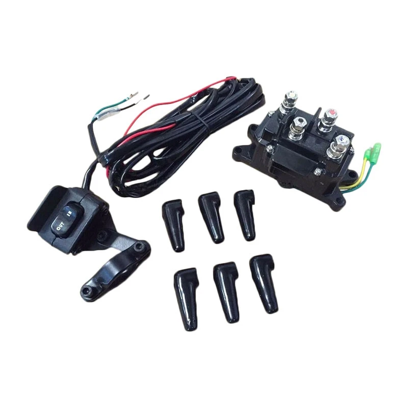 12V Winch Relay Kit Winch Rocker Thumb Dashboard Switch UTV Electromagnetic Relay Suitable for ATV UTV