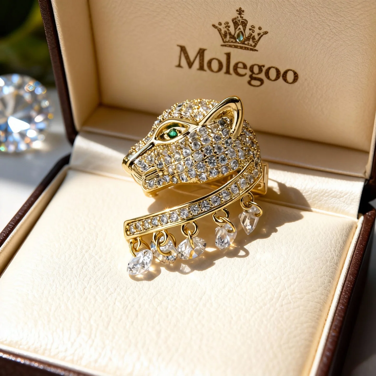 Brooch Pin Gold - Üst Düzey Moda Aksesuarı Broş Zirkon