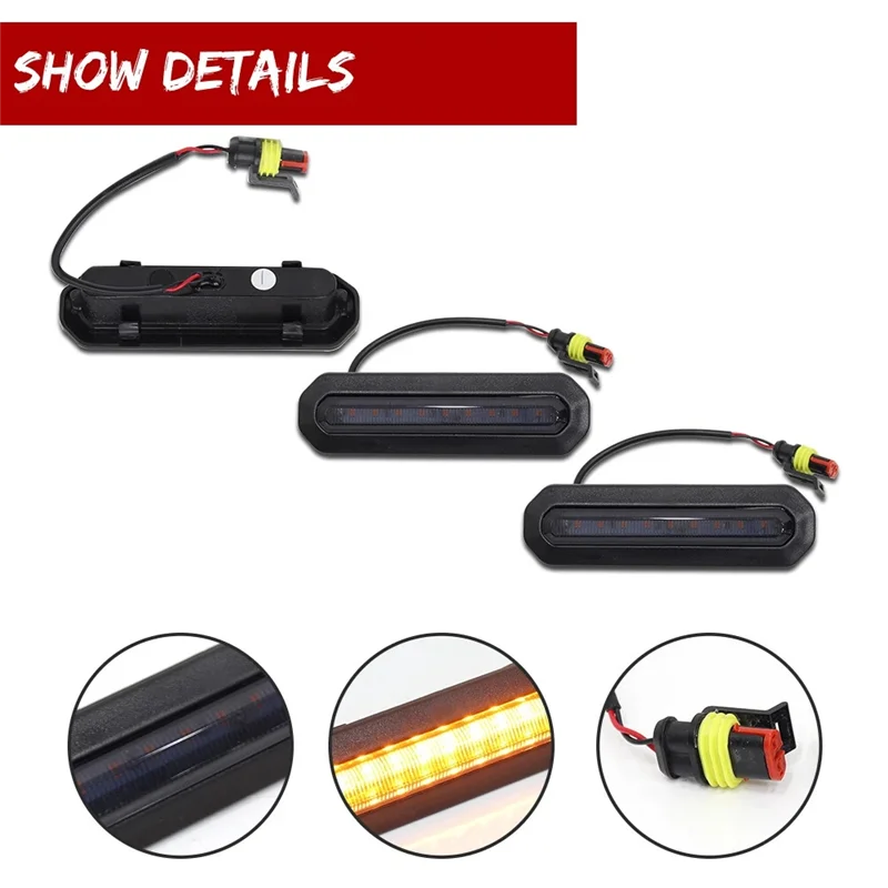 

Ходовые огни на передней решетке, дымчатое янтарное светодиодное освещение для Ford Bronco Raptor Style 2021-2023