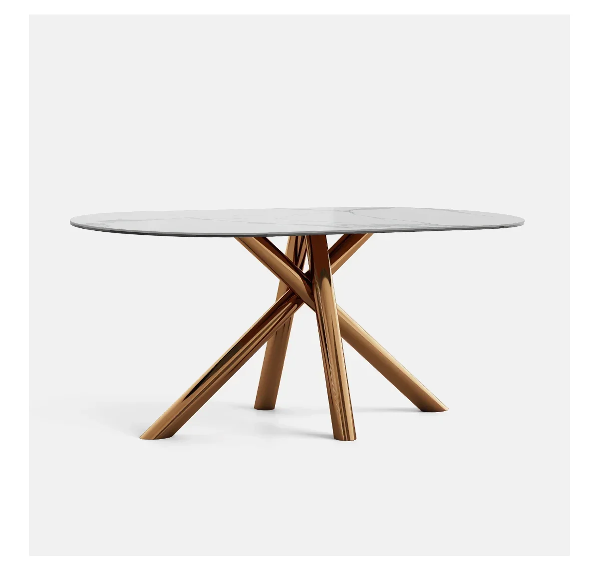 

American Modern Designer round Dining Table Minimalist Art Home Stone Plate Dining Table Combination