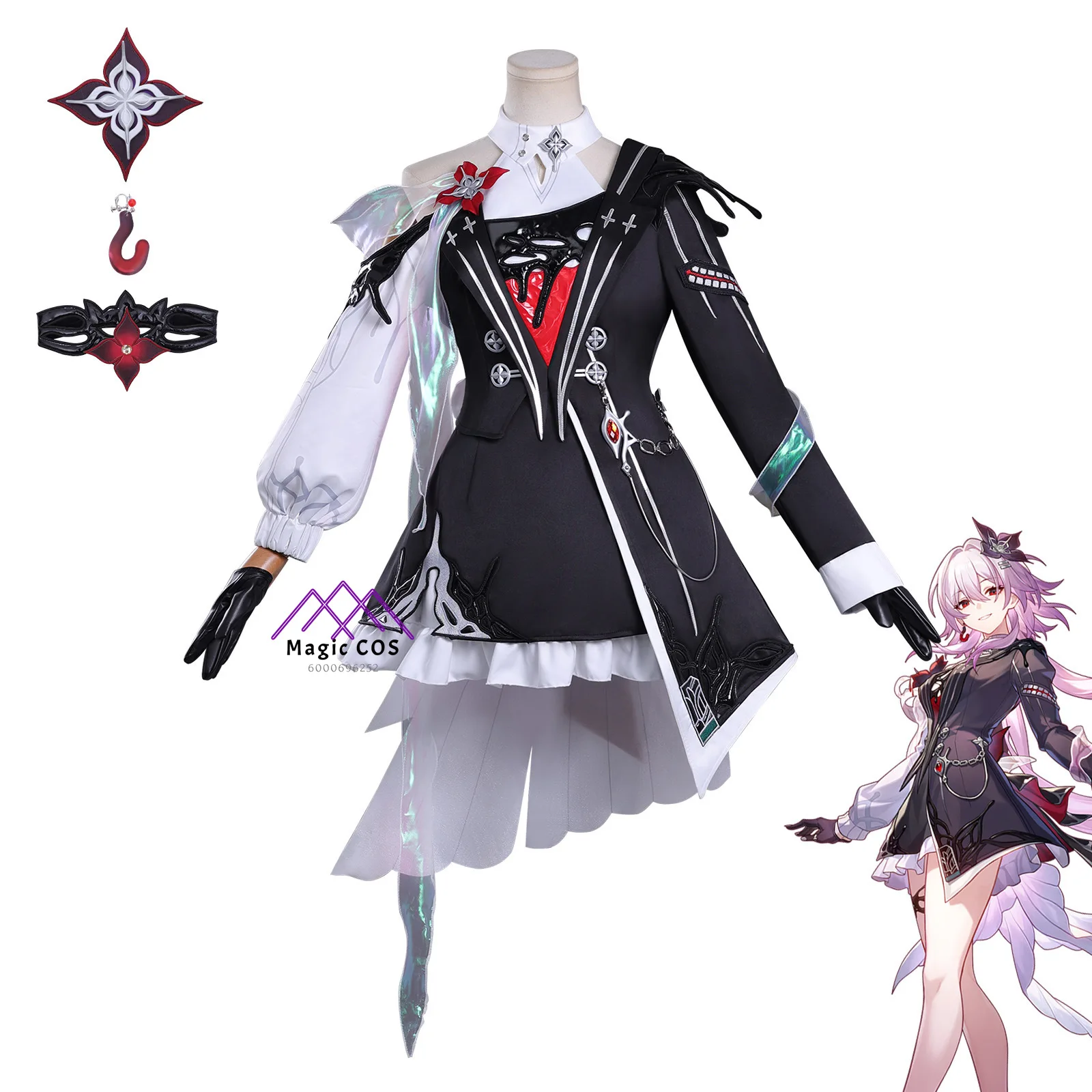 

Hot Game Honkai: Star Rail March 7th Cosplay Costume Anime Evernight Role Playing Black Uniform Dress Outfit for Women Comic Con
