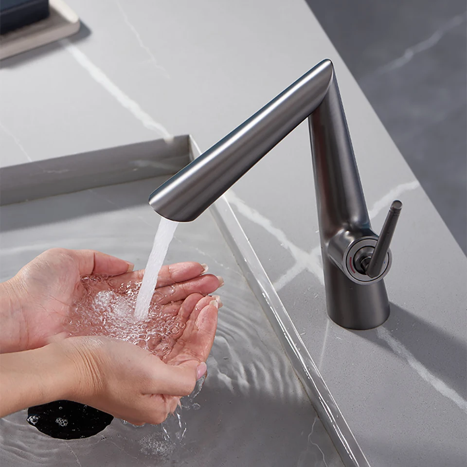 New Design Solid Brass Bathroom Basin Mixer Tap Single Handle Hot Cold Water Wash Sink Faucet Home Bathroom Sanitary Ware