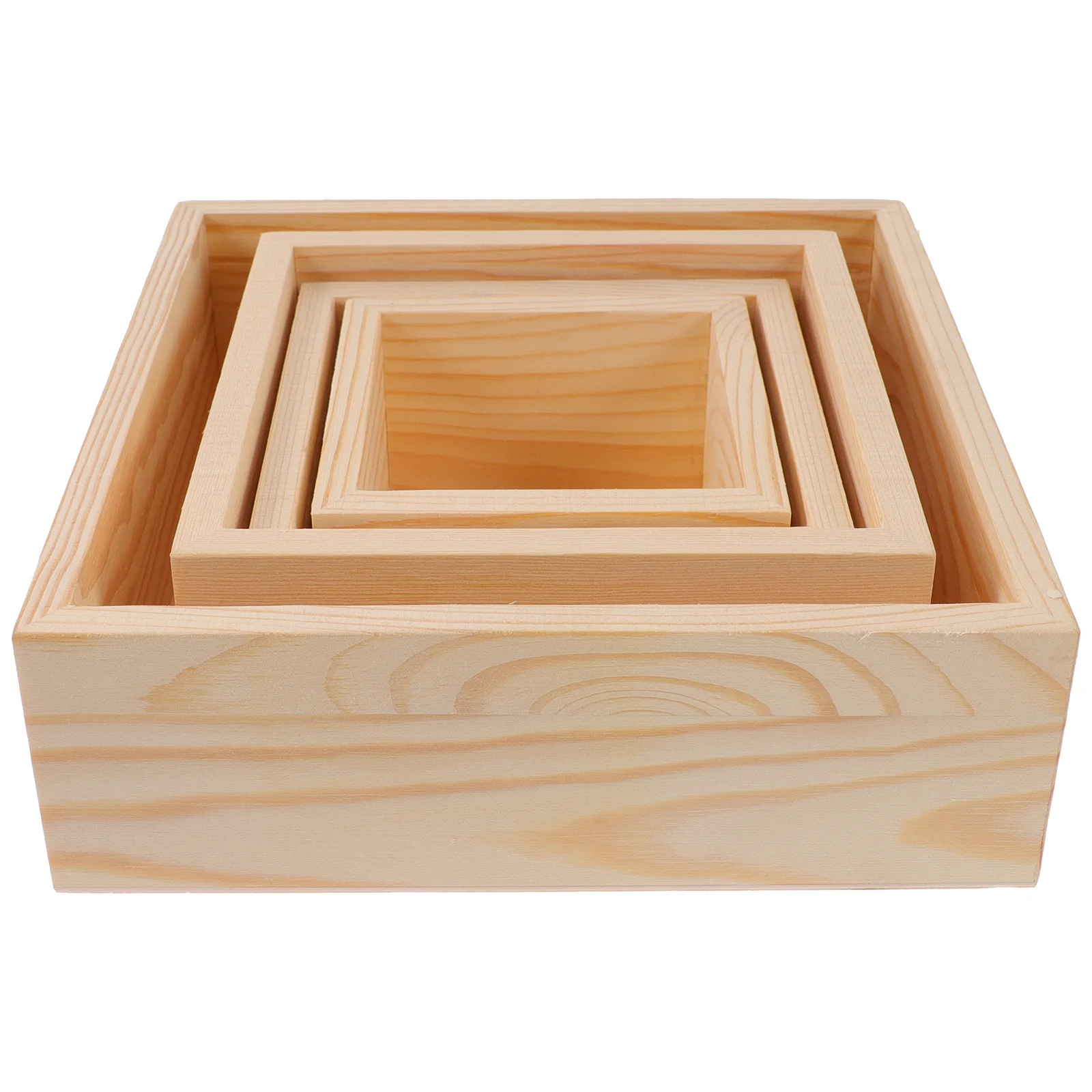 

4Pcs Small Wooden Box Set Rustic Wood Storage Container for Crafts DIY Projects Jewelry Collection Display and Desktop