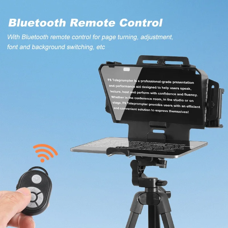 ملقن Soonpho F7 F8 للكمبيوتر اللوحي والكمبيوتر المحمول والهواتف الذكية وكاميرا بلوتوث ملقن محمول لتسجيل البث المباشر والفيديو