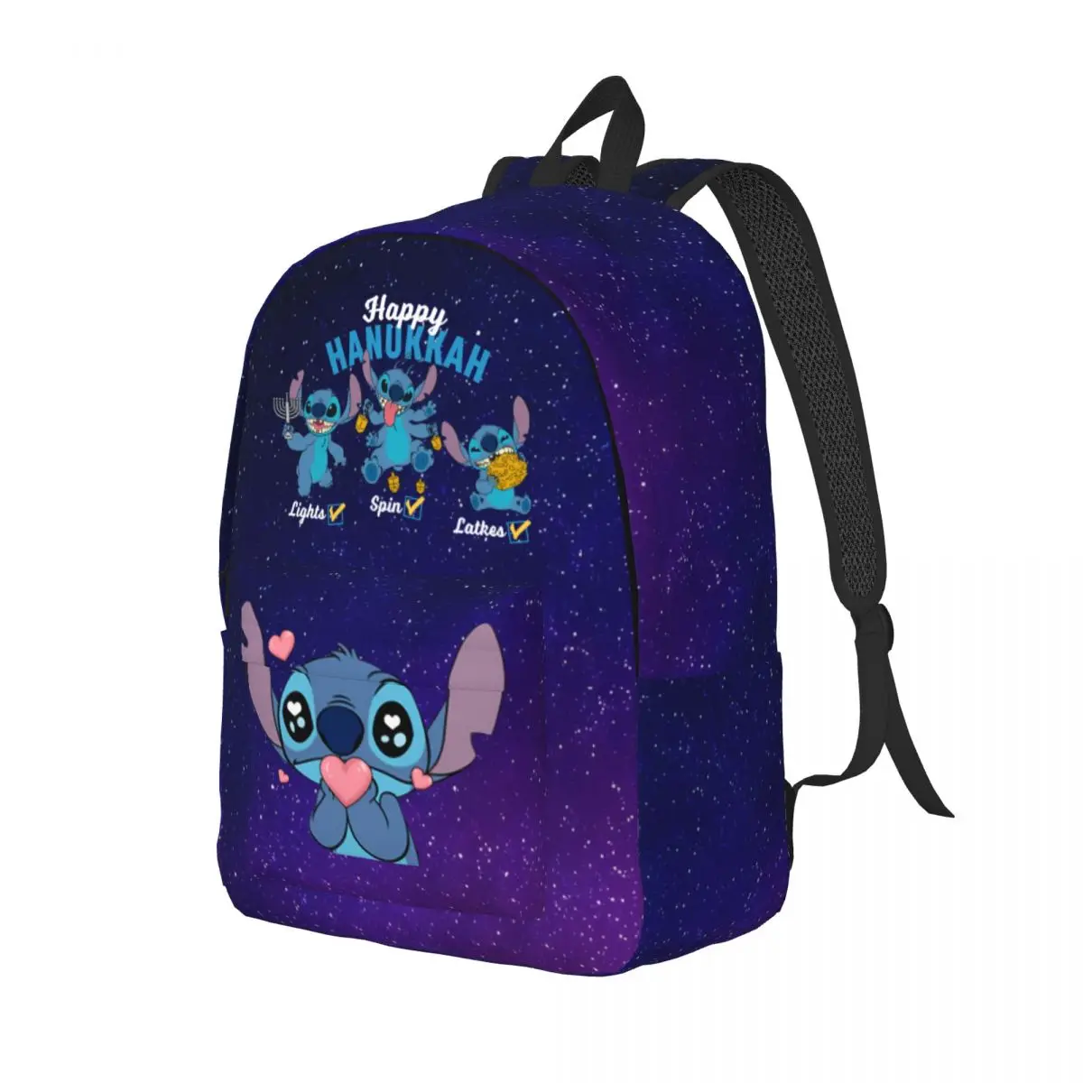 Lilo And Stitch Love Casual Backpack Lightweight High School Work Daypack for Men Women Laptop Shoulder Bag