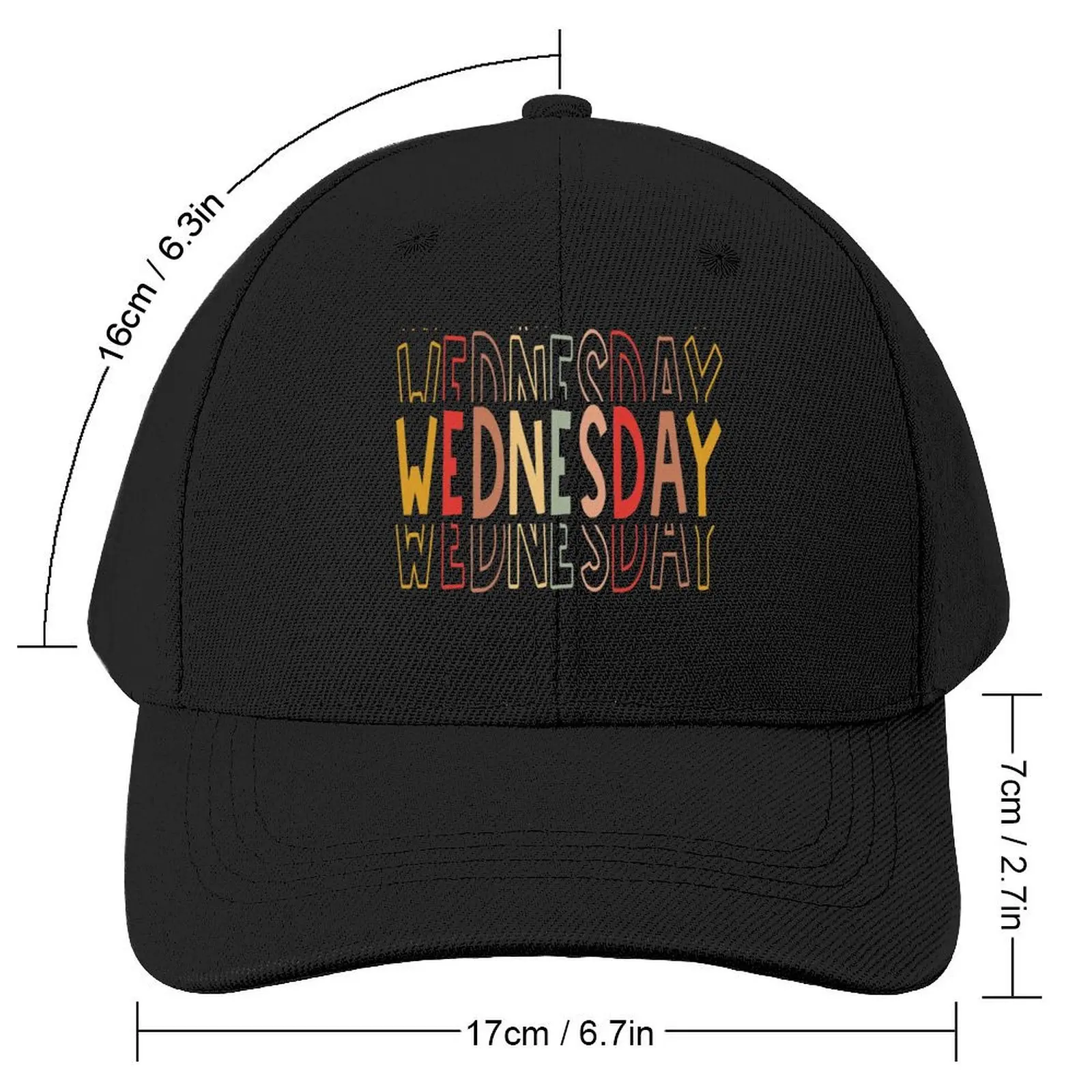 WEDNESDAY Day of the Week Colorful ANYDAY Apparel Baseball Cap Beach Outing Golf Hat Beach Caps Women Men's