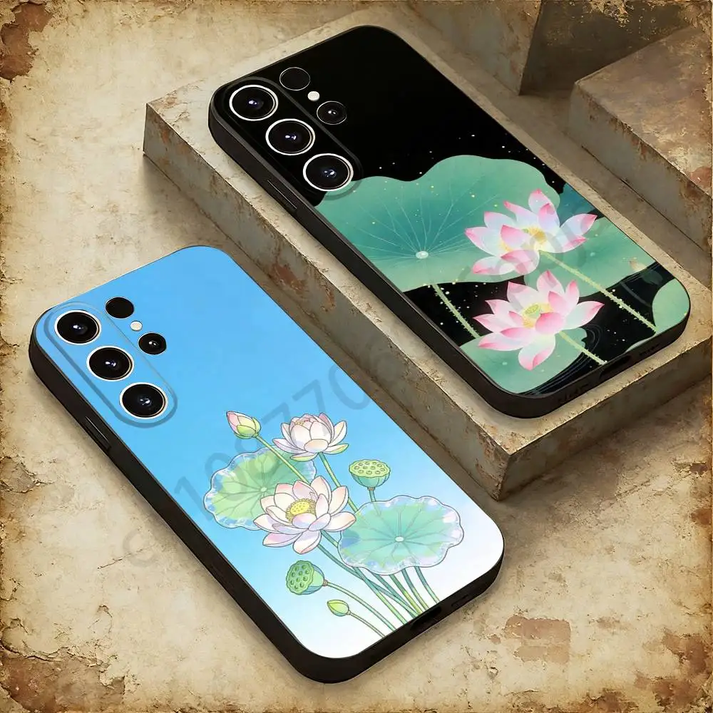 

Good Luck Lotus Phone Case For Samsung GalaxyA53,51,72,73,31,30,42 Soft Silicone Phone Protective Case