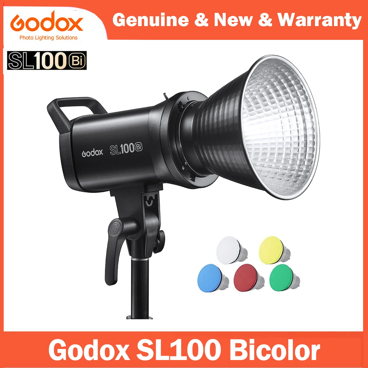 Godox SL100Bi 100W 2800-6500K White Yellow Version LCD Panel LED Video Light Continuous Output Bowens Mount Studio Light