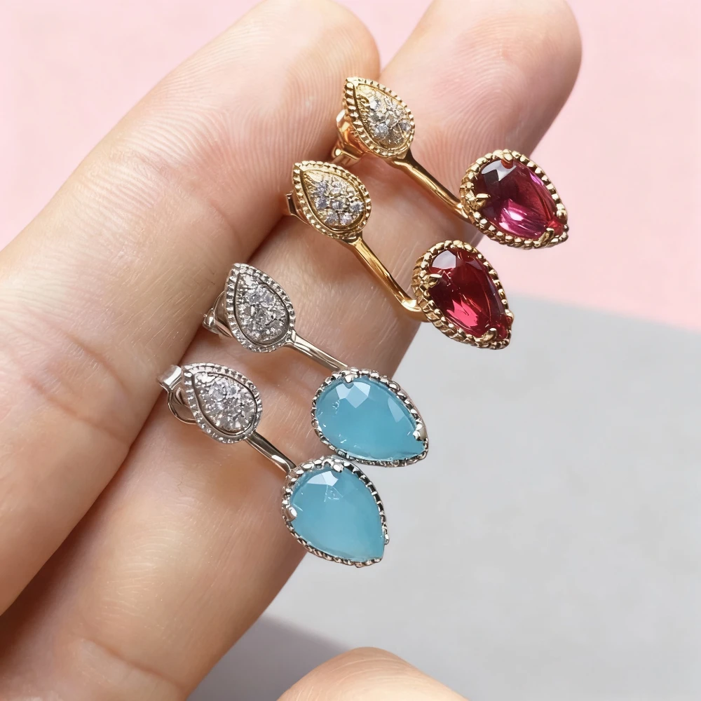 

2025 trendy accessories New Pearl - edge Inlaid with Zirconium - diamond Design, Unique Fritillaria Drop Earrings