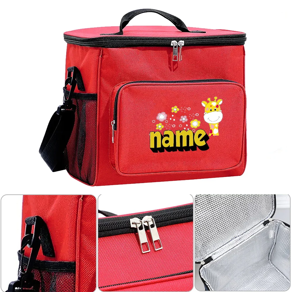 Customized Name Lunch Bag Insulated Storage Box Insulated Handbag Waterproof Camping Lunch Box Refrigerated Food Storage Box