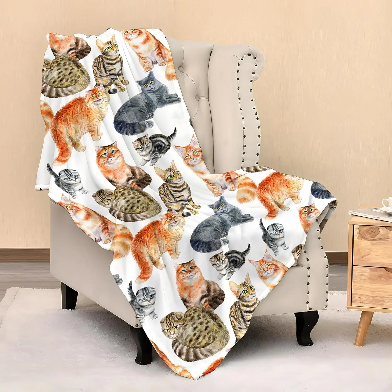 Cute kitten, puppy, animal blanket, comfortable, soft, close fitting, breathable bed, sofa, camping home decoration, gifts for b