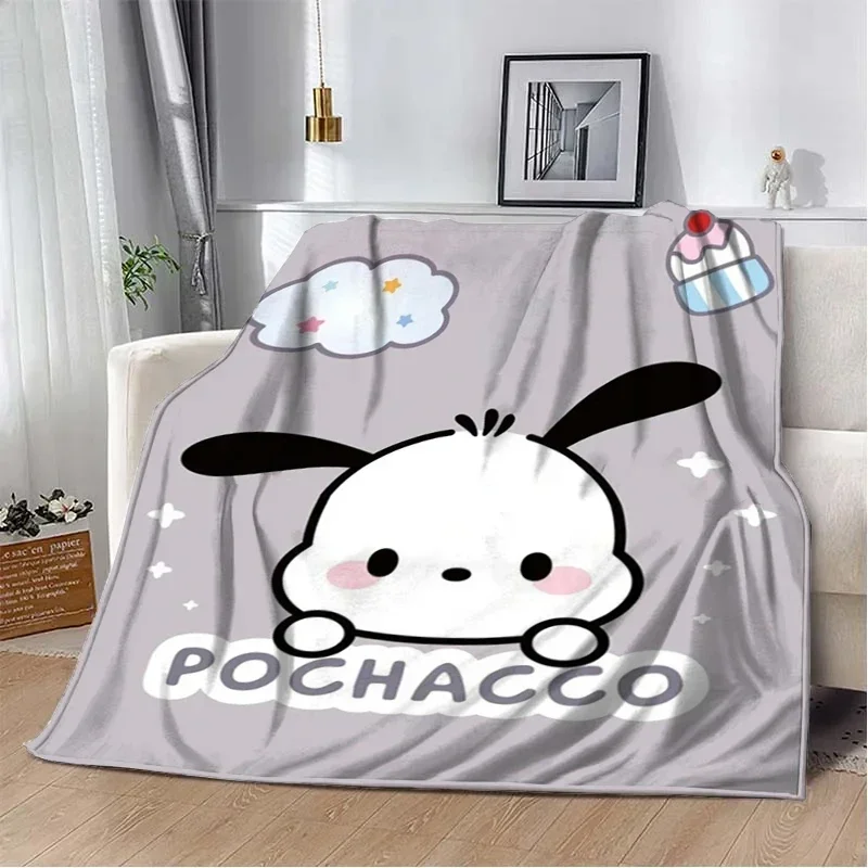 Sanrio Pochacco Blanket Flannel Fluffy Throw Camping Blanket for Beds Children Sofa Throw Blankets Bedspread Modern Fashion Gift