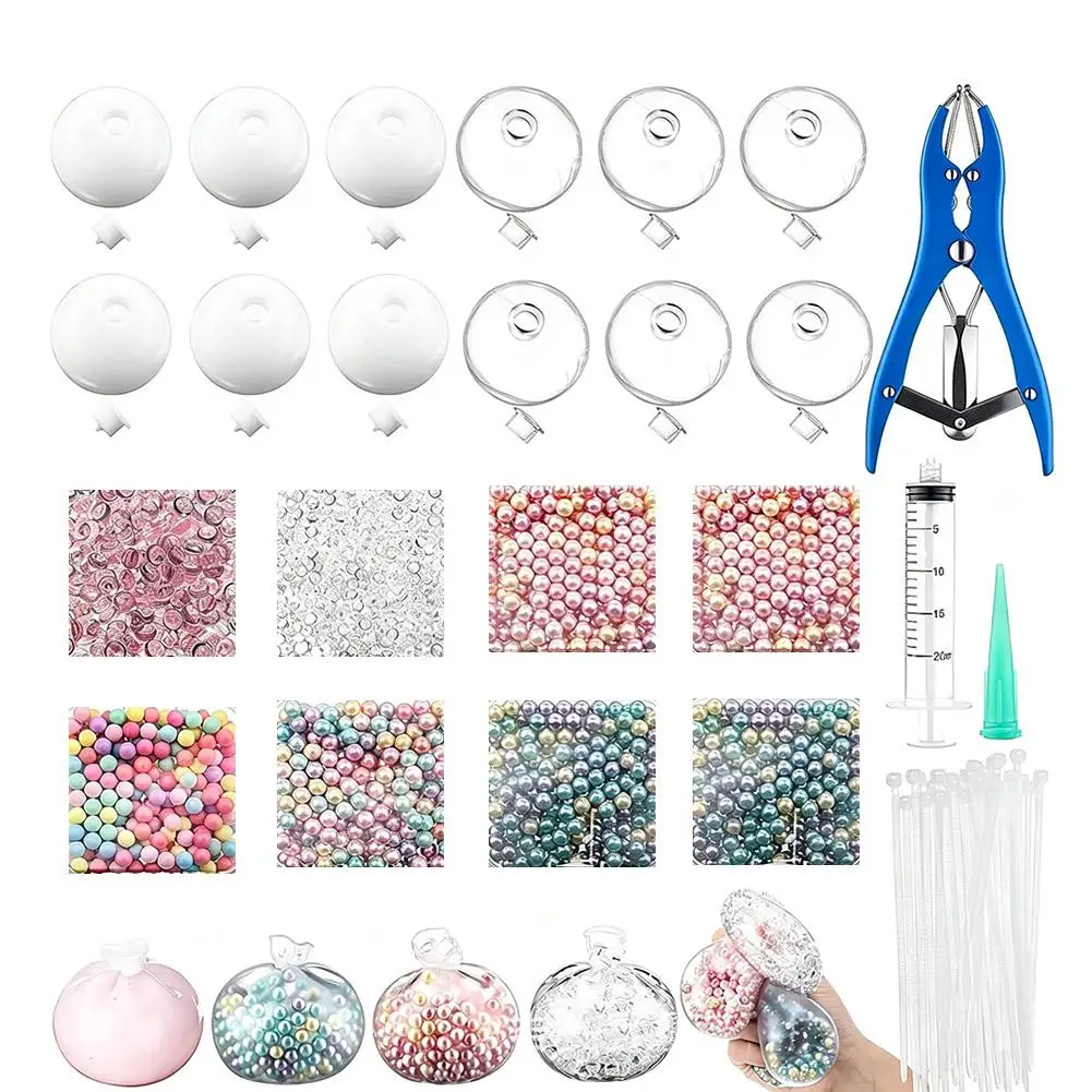 DIY Slow Rebound Stress Relief Squeeze Ball Kit Clay Foam Sensory Toy for Kids Adults Handmade Craft Gift with Soft Texture