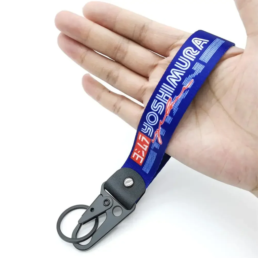 Motorcycle Keyring Yoshimura Racing Keychains JDM Style Key Strap For Honda Toyota Nissan Mazda Suzuki Key Holder Accessories