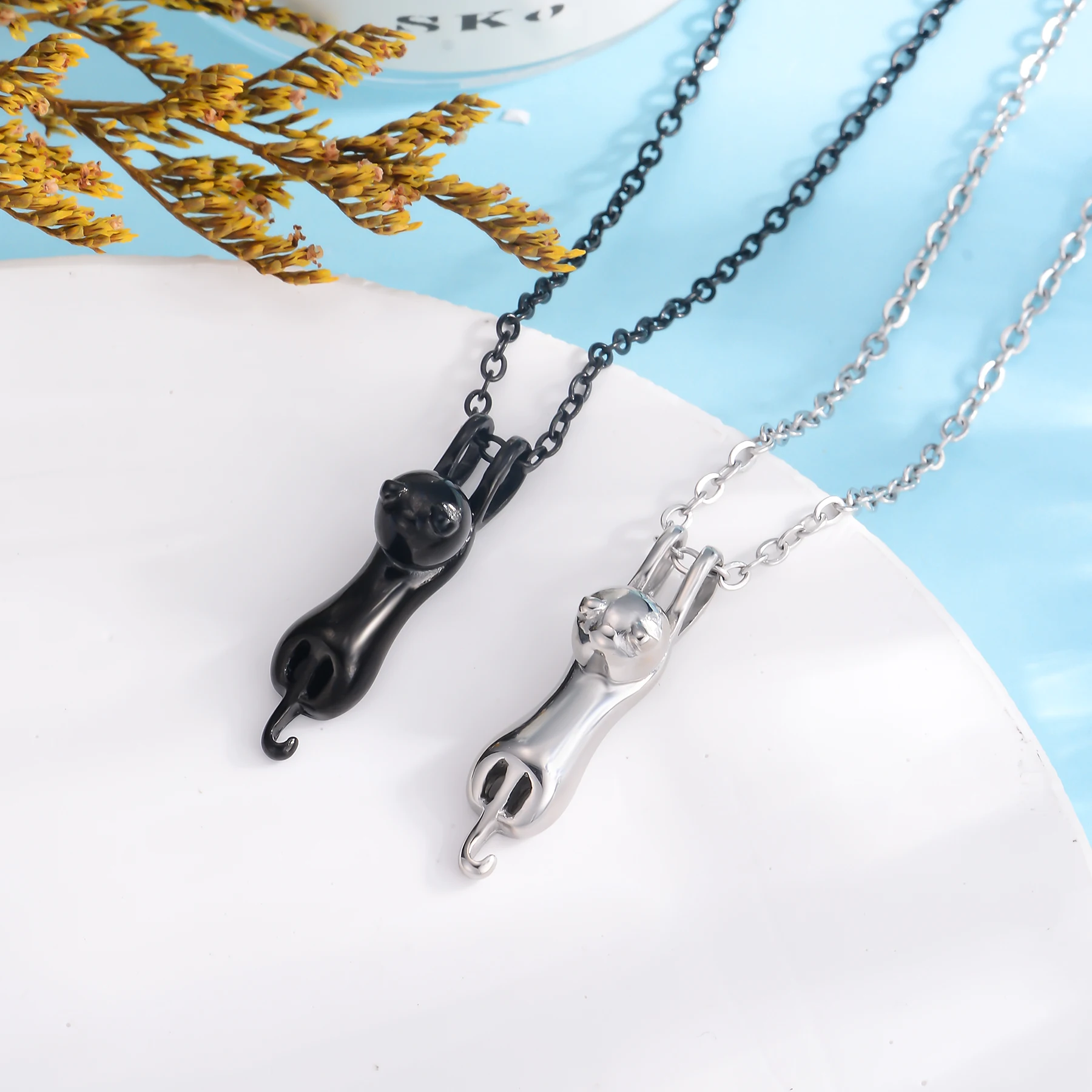 Stainless Steel Pet  Cremation Jewelry for Ashes Memorial Ash Jewelry Keepsake Cat Urn Pendants for Animal Ashes Necklace