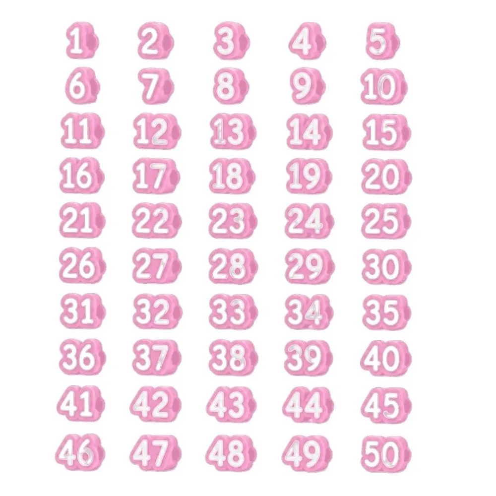 50pcs Pencil Tags Soft Pencil Tracking Markers Reusable Cute Numbered Pencil Toppers Silicone Reusable Pencil Labels Adults