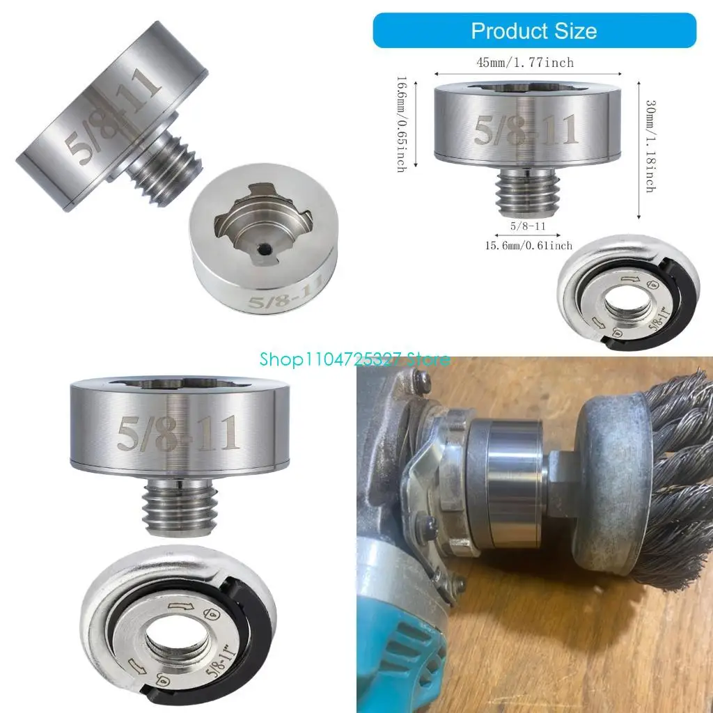 

D8KF Multipurpose Angles Grinder Arbors Adapter 5/8"-11 Threaded Shafts with Locking Nut For X Lock Secure Attachments