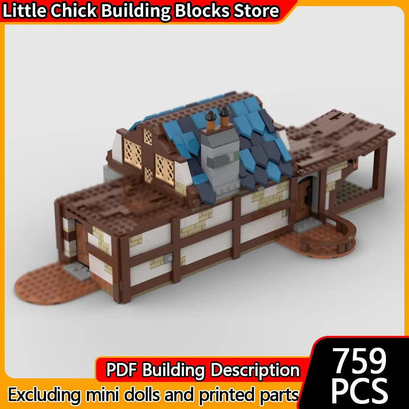 

City Street View Model MOC Building Bricks Medieval Tavern And Inn Modular Technology Children Holiday Gifts Assemble Toys Suit