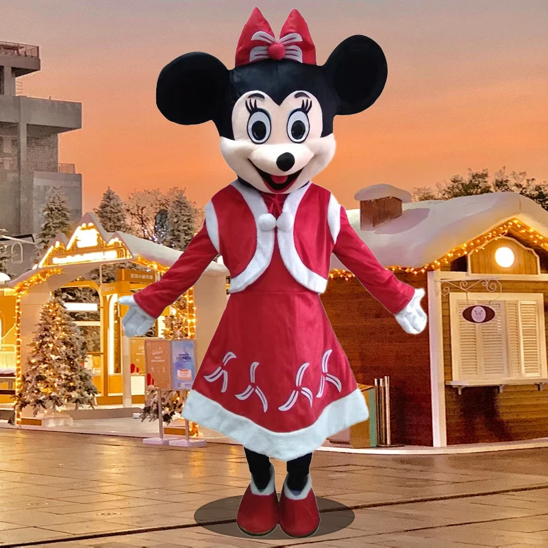 Boże narodzenie Minnie Mickey Mouse kostium maskotka Disney Cartoon garnitury Cosplay reklama przebranie Christmas Party wykonaj rekwizyty